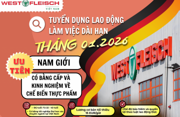 Thông báo tuyển lao động Đức tháng 01/2026